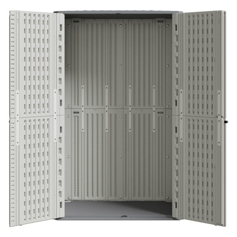 Remise de rangement extérieure en résine l 4,2 pi. X P 2,4 pi., 67 pi. Armoire de remise en plastique imperméable en PEHD avec porte verrouillable pour le jardin, le patio, la cour