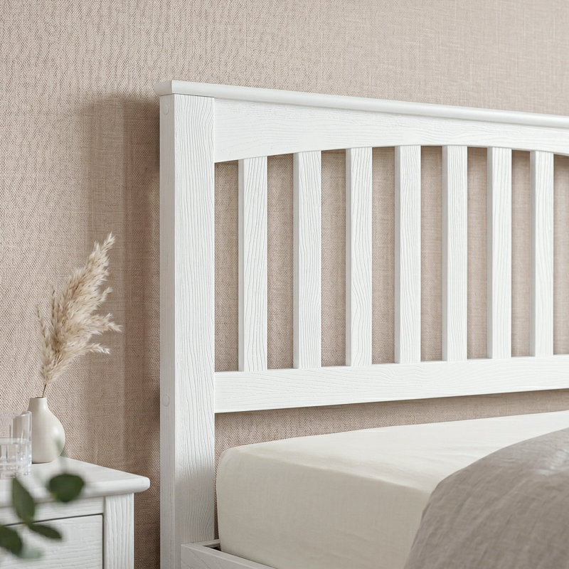 Structure de lit plateforme Moriel, Grand lit, Chêne blanc classique