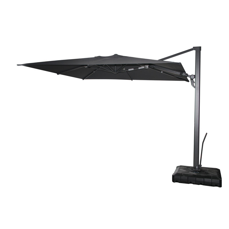 Parasol carré en porte-à-faux 9 pi 10 po x 9 pi 10 po Lavra, Gris anthracite