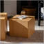 Ensemble de 2 tables basses cubiques en bois naturel