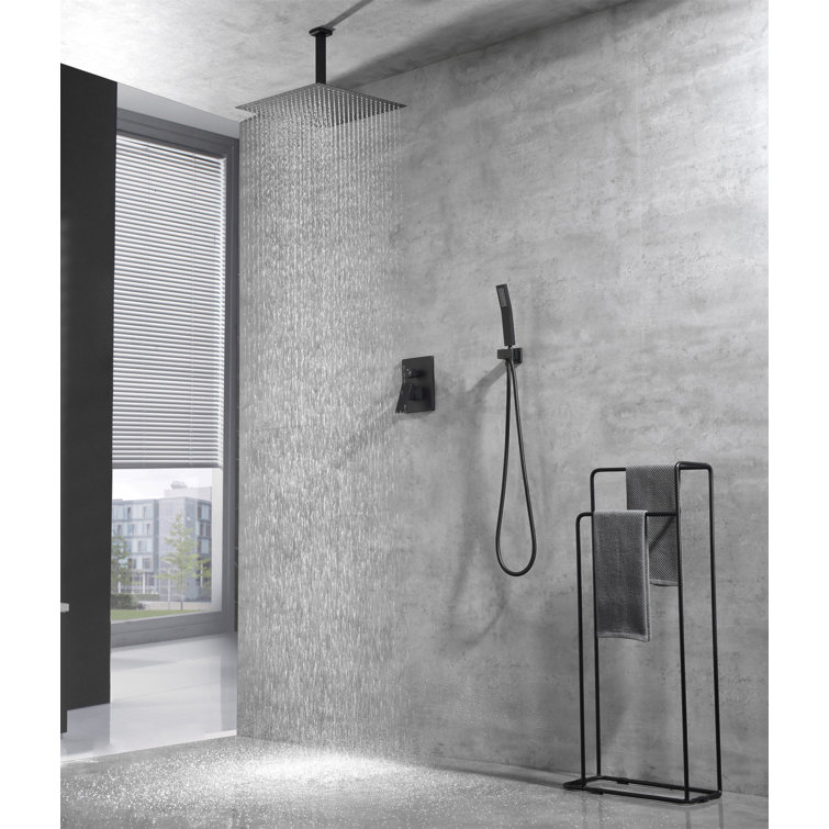Ceiling Mounted Shower System Combo Set With Handheld And 16"Shower Head
