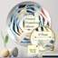 Miroir décoratif bleu et doré à motif géométrique Chevron - Amorphe-101223819