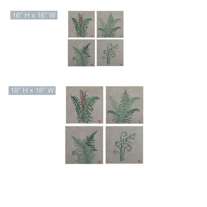 «Monoscape XLVI», ensemble de 4 reproductions d'art, H 16 po x l 16 po x P 0,75 po, Toile tendue