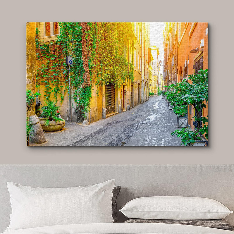Floral, jardin botanique, village italien, nature sauvage, sur toile, H 32 po x l 48 po x P 1,5 po