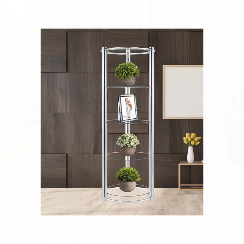 Triangle Display Shelf Tempered Glass/Chrome Frame