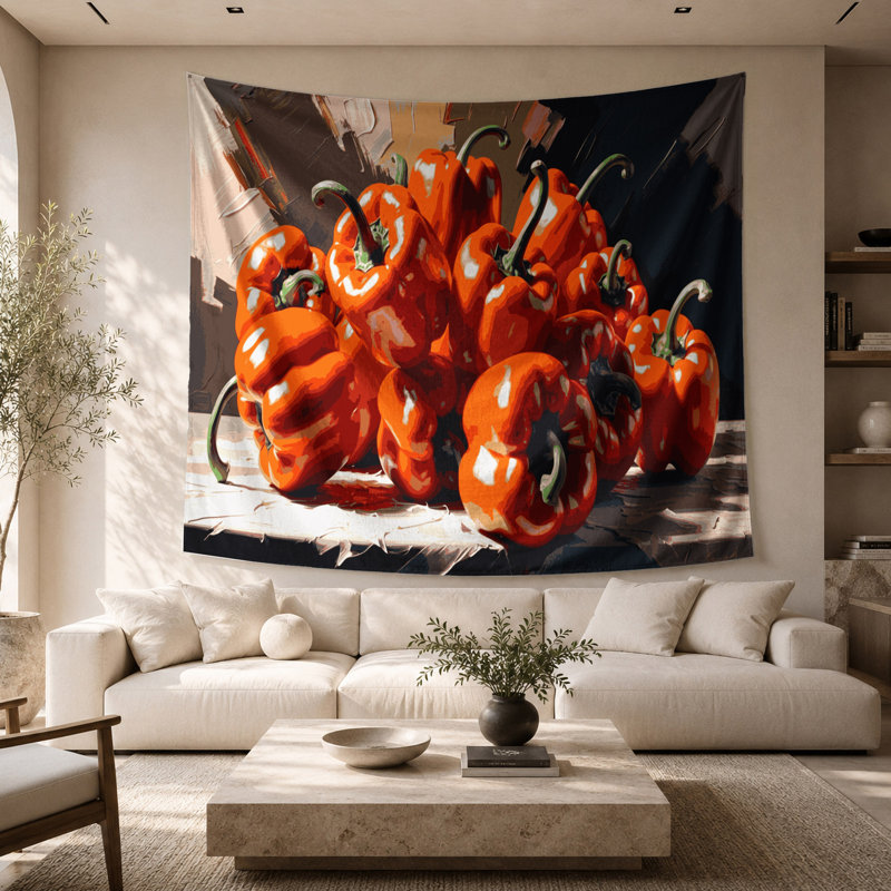 Tapisserie murale légumes et poivrons, 26 po x 36 po