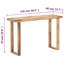 Console en bois de sheesham massif de 46,5 po x 15,7 po x 29,9 po