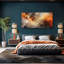 Abstrait art mural orange, art mural, impressions sur toile, décoration murale pour salon, chambre, bureau, décoration, 20 po x 40 po
