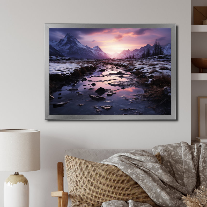 Alaska, crépuscule arctique sur toile, H 30 po x l 40 po x P 1,5 po, Cadre photo argenté