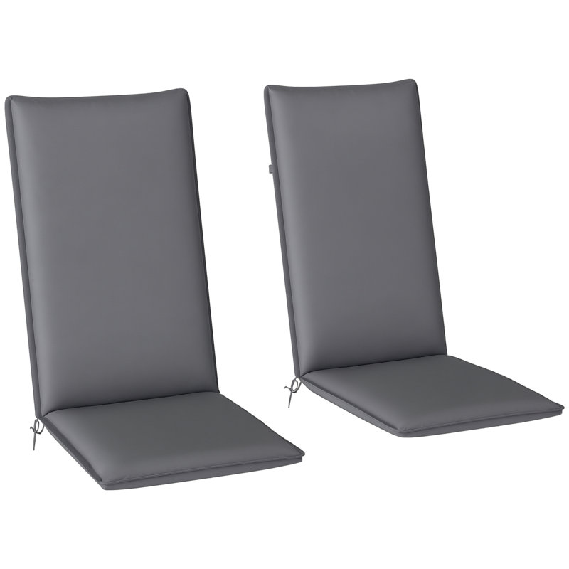 Ensemble de coussins de chaise de patio de 2 coussins de siège UPF50 +, gris foncé
