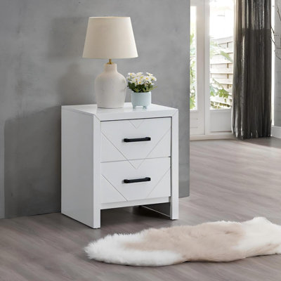 2 Drawer Nightstand White