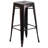 Gyeong 23.75'' Square Metal Indoor-Outdoor Bar Table Set with 2 Square Seat Stools-22109159