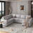 Sectional Sleeper Sofa Bed with Lounge Chair, USB and Type-C Interfaces-1866886682