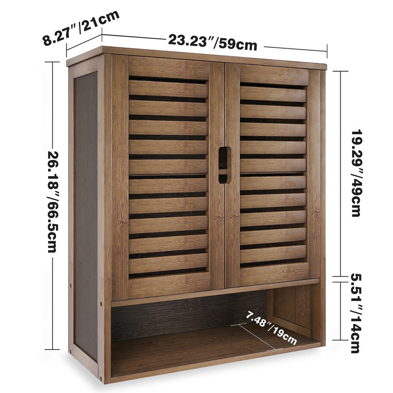 Armoire de salle de bain murale, Noyer