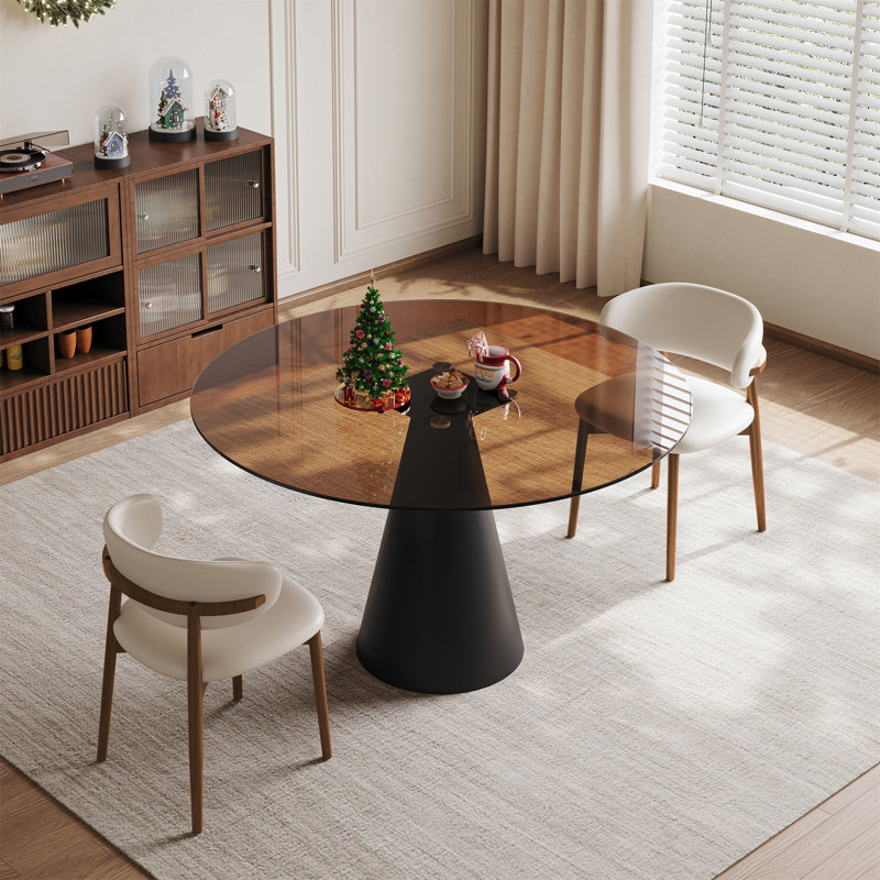 35-Inch Round Glass Dining Table