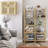 Natural Bamboo 5-Tier Adjustable Tall Bookshelf With Open Shelves For Small Spaces