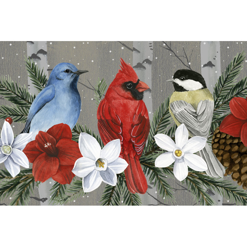 Birch Birds Collection D by Grace Popp - Graphic Art Print, 81cm H x 122cm W, Black Floater Frame