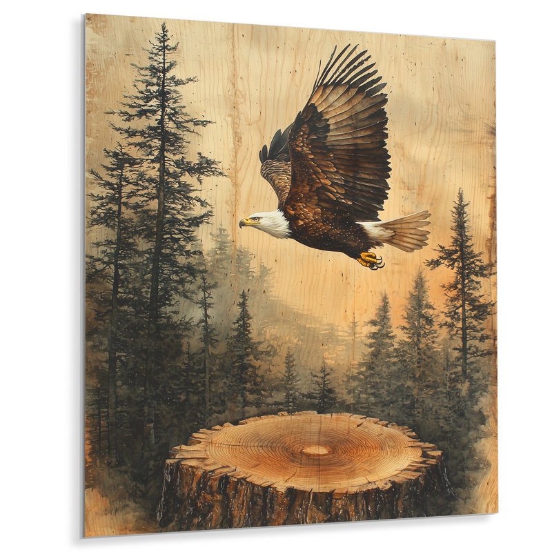 Grand aigle, esprit du vent II - reproduction d'art moderne en métal, décoration murale aigle en métal, H 20 po x l 12 po