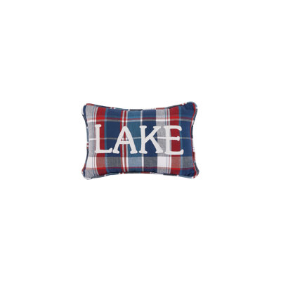 Picnic Plaid Lake Embroidered Mini Throw Pillow