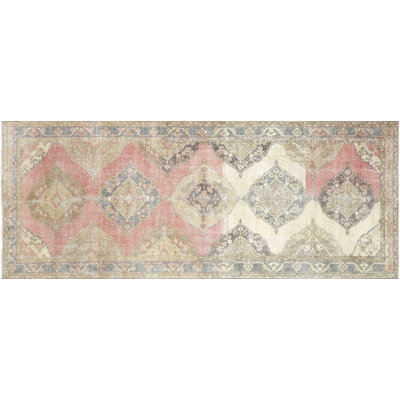 Gallery Size One-of-a-Kind 4'10" X 12'4" 1960s Runner Wool Area Rug in