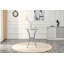 Table de bar en acier inoxydable avec plateau en verre trempé et base plaquée en chrome
