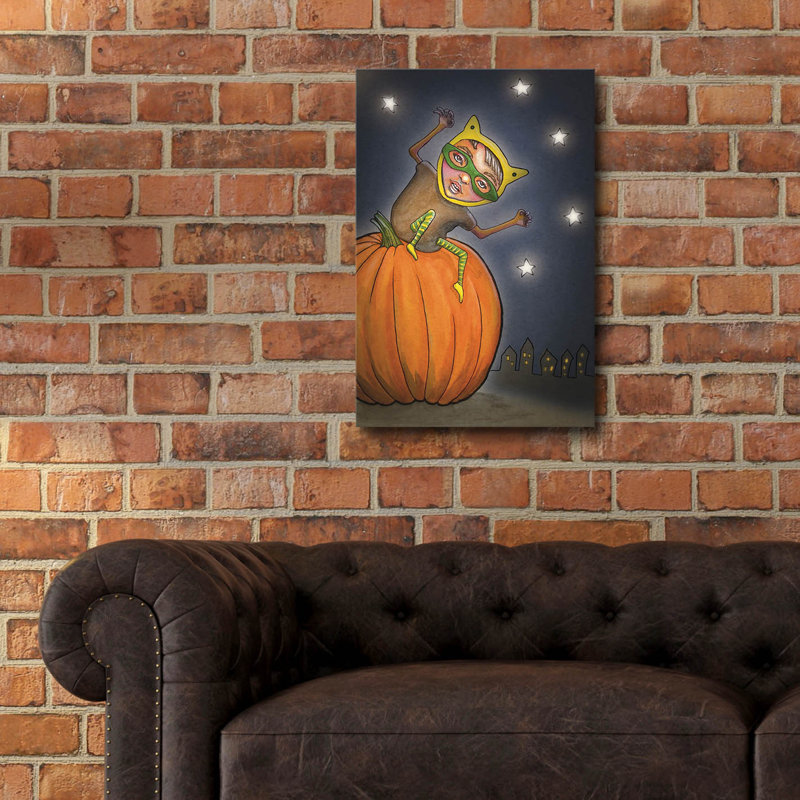  «Great Pumpkin Fun» par Bebe Keith, art mural en verre acrylique, 16 po x 24 po, H 24 po x l 16 po