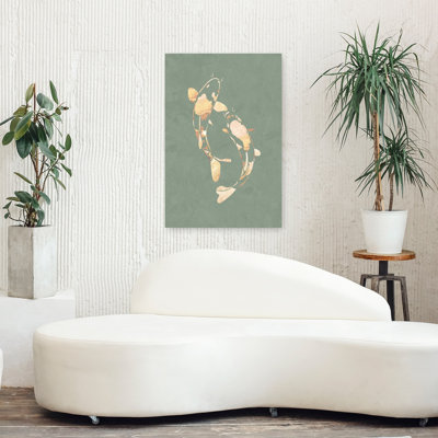 Elegant Koi Contemporary Fish Wall Art Print 1 Piece Wrapped Canvas Wall Art