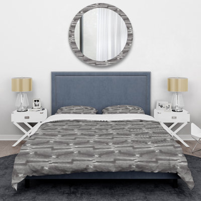 Ensemble de housse de couette en microfibre gris / argenté 2 pièces