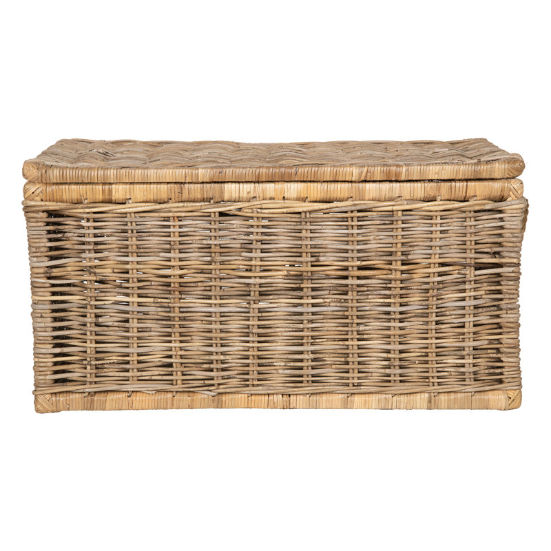 Boîte en rotin, H 16,5 po x l 31 po x P 17 po
