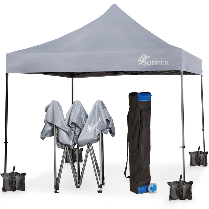 SUNMER 3m x 3m Steel Pop-Up Gazebo, Grey