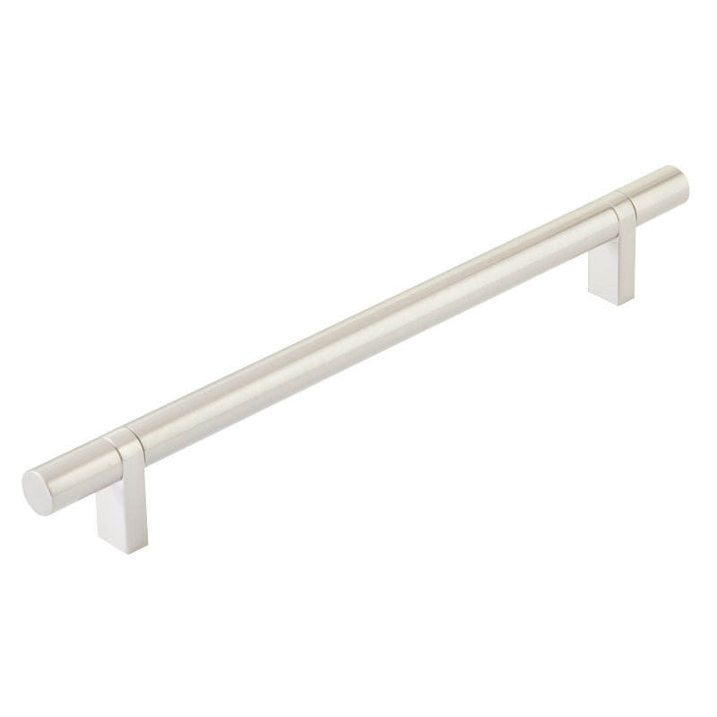Poignée d'armoire Emtek Select centre à centre avec tige de bar rectangulaire et barre lisse, Nickel satiné, 10"