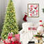 Arbre de Noël mince de 8 pi avec 500 lumières à DEL blanc chaud, 1612 pointes, support pour petites zones, branches articulées, espaces de soutien