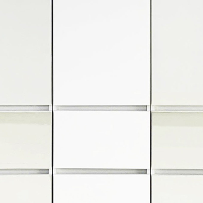 Ensemble de placard Ely, portes à double miroir, 5 tiroirs, 75 po, blanc