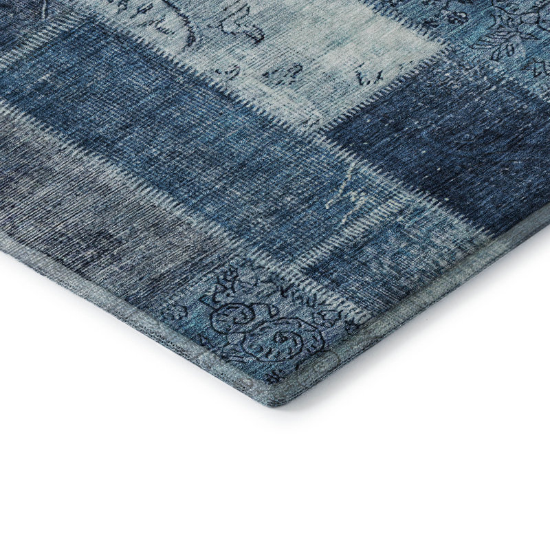 Handmade Red Rectangular Non-slip Synthetic Rug 46" x 30"