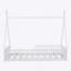 Lit simple en bois avec clôture, blanc-1729647064