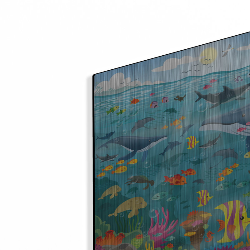  «Grande barrière de corail» par DoodleScapes, art mural en métal, 16 po x 12 po, H 12 po x l 16 po