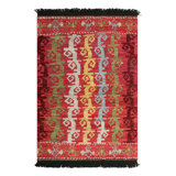 Rug & Kilim’S Tribal Rug In Red With Primitivist Geometric Patterns