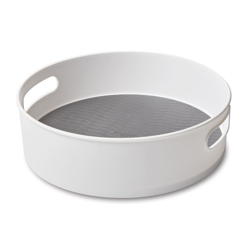 White Non-Skid Revolving Storage Turntable, 12-Inch