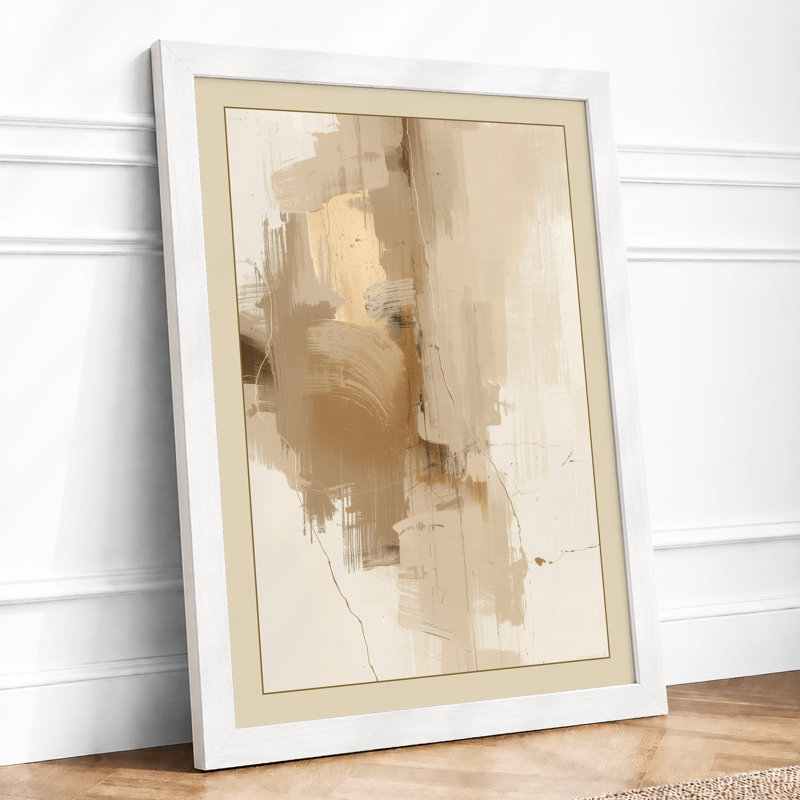 Layered Earth Forms Minimalist - Framed Print, A1 - 84.1 x 59.4 cm, White