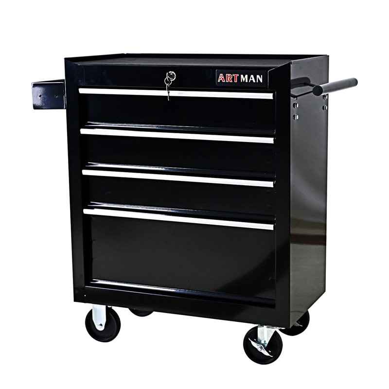 Chariot à outils multifonctionnel 4 tiroirs avec roulettes et 4 tiroirs