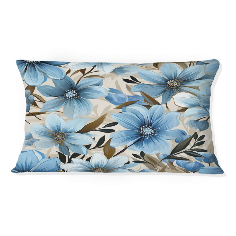 Blue Coastal Harmony - motif floral I - coussin à imprimé floral