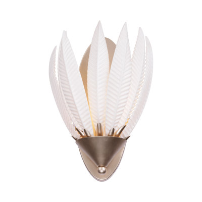 Zanara 1-Light Wall Sconce with 3D Printed Ceramic Leaves