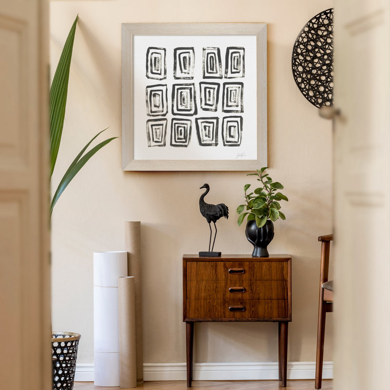 Mixed signaux IV-impression sur toile encadrée, Cadre blanc, H 21 po x l 21 po x P 1 po
