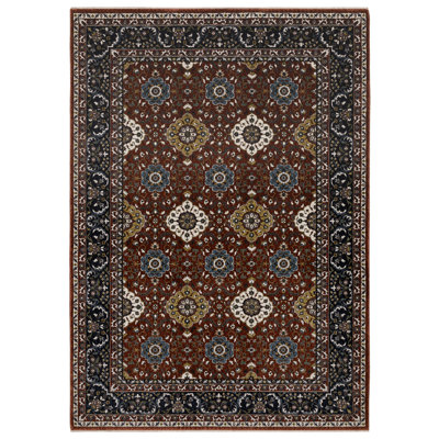 Tapis rouge / bleu marine Sorusch