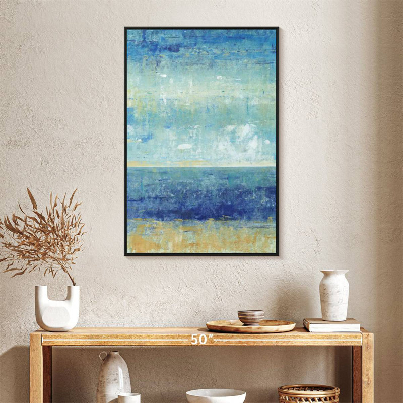 Plage Horizon II, 25 po x 37 po, Cadre flottant noir