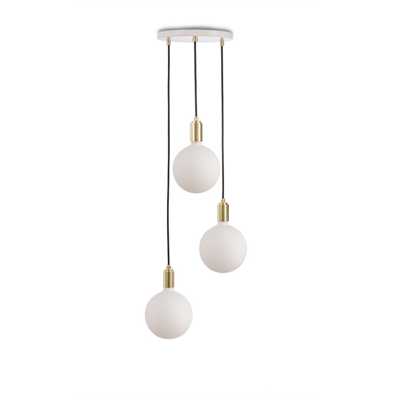 Luminaire suspendu en forme de grappe à 3 lumières Sphere IV, Laiton