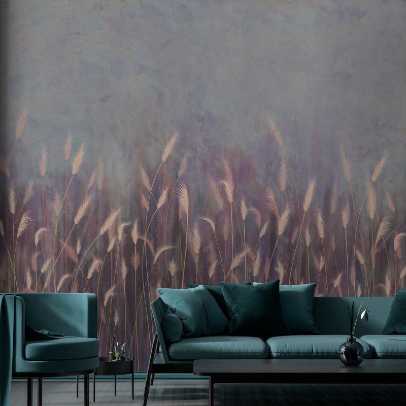 Papier peint Serene Reed Grass, L 117,96 po x l 225 po, Mauve