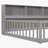 Grey Full Floor Bed Featuring Side Bookcase, Shelves, And Safety Guardrails-1831159702-1831159697
