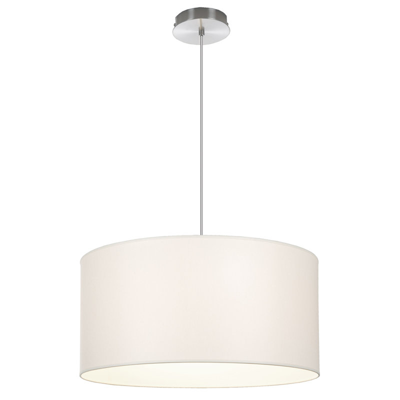 Renteria 24cm H Drum Pendant Shade, White Chinz with Bottom