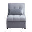 Chaise convertible avec lit escamotable et rangement, velours gris, fabrication en bois massif, banc de rangement réglable et moderne, tissu, bois, siège, coussin lombaire pour la détente-748565012